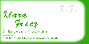 klara fricz business card